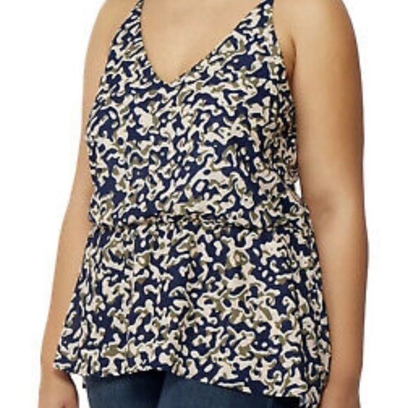 Rebel Wilson Womens High/low Tank Top Navy Camo - Picture 1 of 9